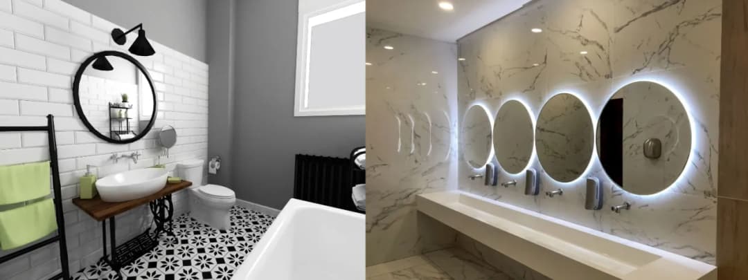 Jakie oświetlenie do okrągłego lustra, aby uniknąć złego efektu?